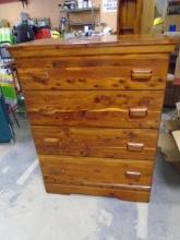 Vintage Solid Cedar 4 Drawer Chest of Drawers
