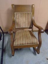 Anique Quarter Sawed Oak Upholstered Rocking Chair