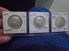 1966 40% Silver-1968 S Mint Silver/1970 S Mint 40% Silver Proof Kennedy Half Dollars