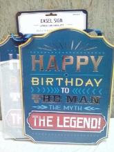 Amscan Easel Sign Happy Birthday to the Man,The Myth,The Legend x2