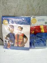 Costume Fire Dept and Police Vest qty 2 each Child size