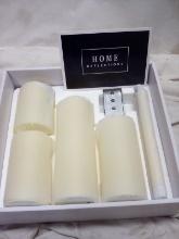 Home Reflections 6 piece Ivory Flameless Candle set with remote