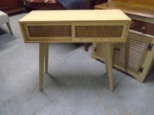 MCM Style Console Table w/ 2 Front Sliding Doors
