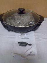 Mainstays 12 In Round Electric Skillet w/Glass Lid