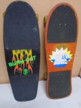 2 Vintage Wooden Skate Boards