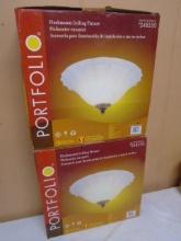 2 Matching Brand New Portfoli 15in Flushmount Ceiling Light Fixtures