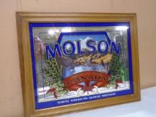 Framed Molson Beer Bar Mirror