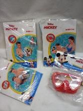 1 Mickey Mouse Inflatable armband, beachball, swim ring and Swim msk
