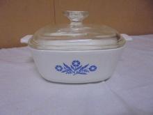 Vintage 1 1/2qt Blue Poppy Corningware Baking Dish