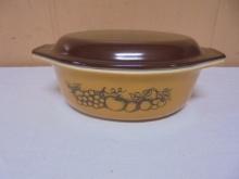 Vintage Pyrex Old Orchard 1 1/2qt Covered Casserole Dish