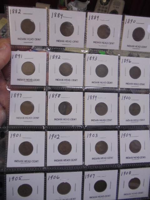 Group of 20 Assorted Date Indian Head Cents