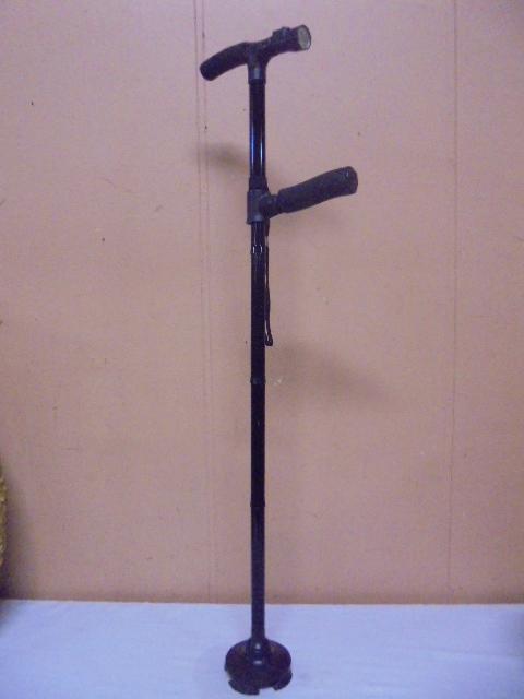 Stand-Up Aluminum Cane w/ LED Flashlight