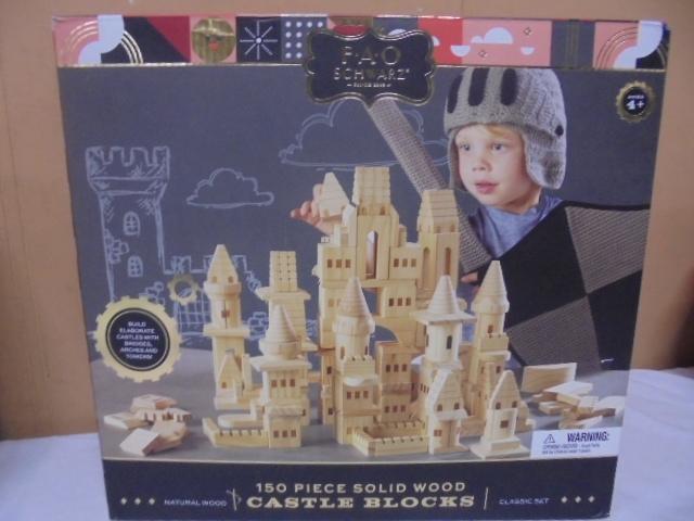 F-A-O Schwartz 150pc Solid Wood Castle Blocks