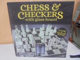 Glass Checkers Set