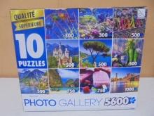 10pc Set of Photo Gallery Jigsaw Puzzles