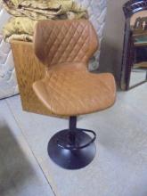 Ajdustable Height Leather Seat Swivel Bar Stool