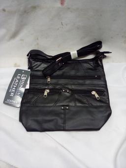 Stone N.Y  Black Leather Cross Body Bag/Purse.