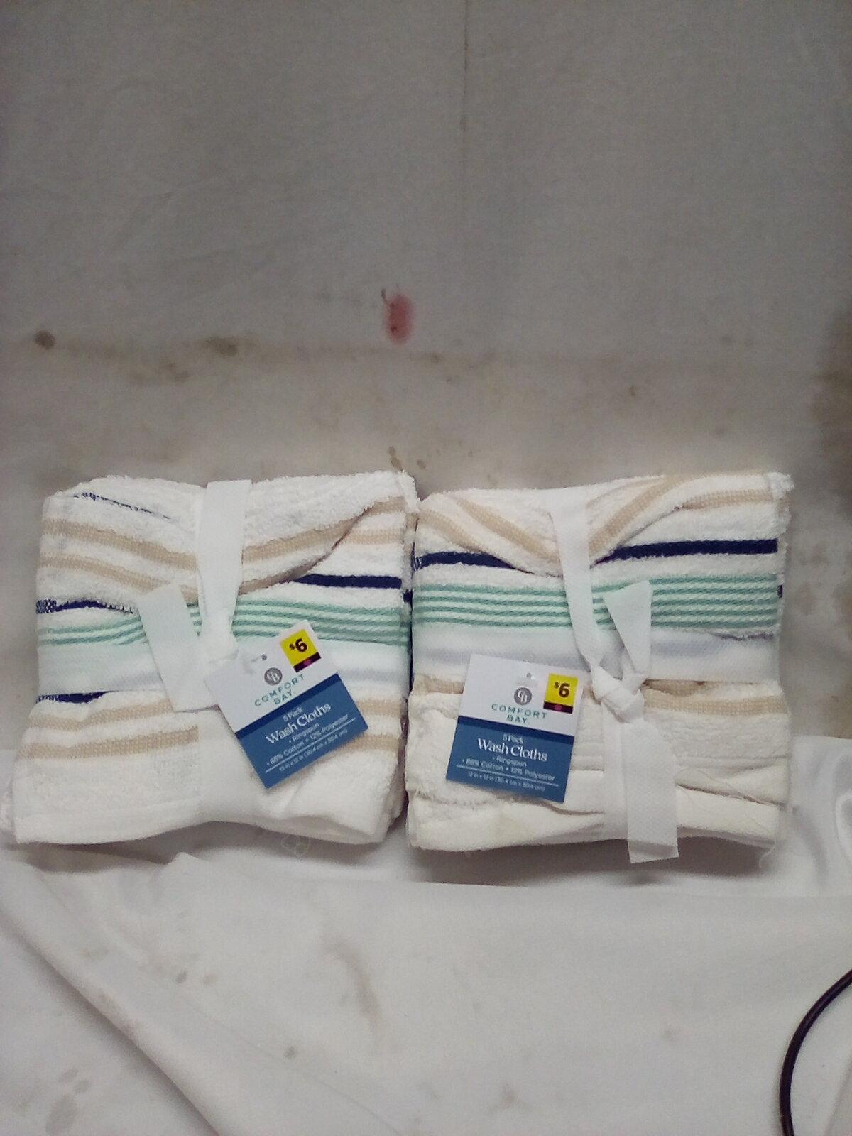 Qty 10 Comfort Bay Wash Cloths