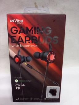 QTY 1 VIBE Gaming earbuds with Boom Mic, for Xbox 1, PS4, PC