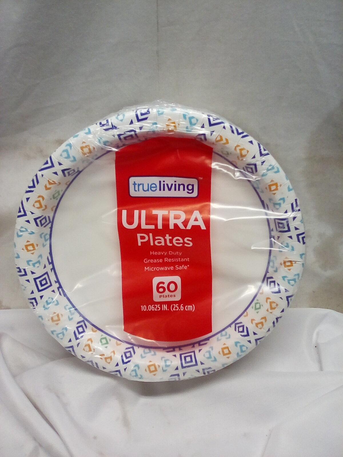 True Living Ultra Plates. 60 Piece.