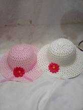 Qty 2 Girls Garden Hats