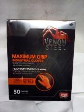 QTY 1 box of Venom steel heavy duty studded texture disposable gloves