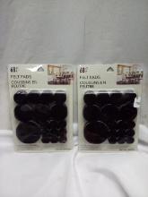 Furniture Moving Felt Pads. Qty 2- 68 Count Packs.