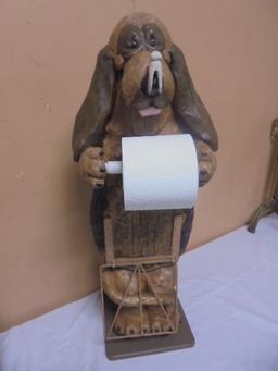 Freestanding Dog Toilet Paper Holder