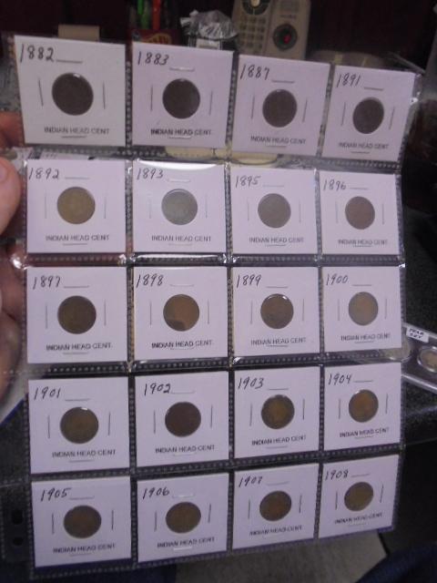 Group of 20 Assorted Date Indian Head Cents