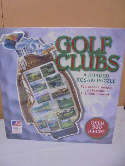 Gold Clubs Shaped Jigsaw Puzzle