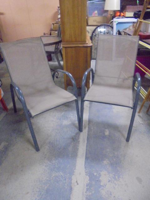 2 Matching Sling Outdoor Patio Chairs