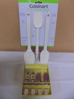 3pc Set of Cuisinart Silicone Spatulas & 4pc Spreader Set