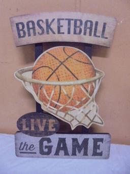 Wooden Basketball Wall Art