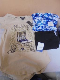 2 Brand New Ladies Shirts & 1 Pair of Brand New Spandex Leggings