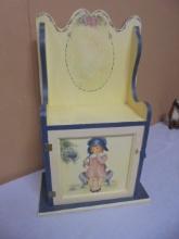 Hand Painted Wooden Cabinet w/ Door