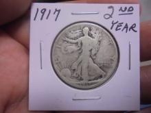 1917 Silver Walking Liberty Half Dollar