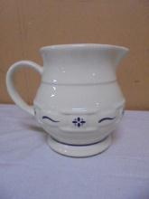 Longaberger Pottery Woven Tradition Heritage Blue Pitcher