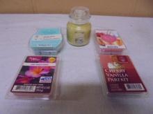 Yankee Beachwood Small Jar Candle & 4 Packs of Assorted Wax Melts