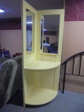 Decorative Painted Mirrored Corner Shelf Made From 2 Doors