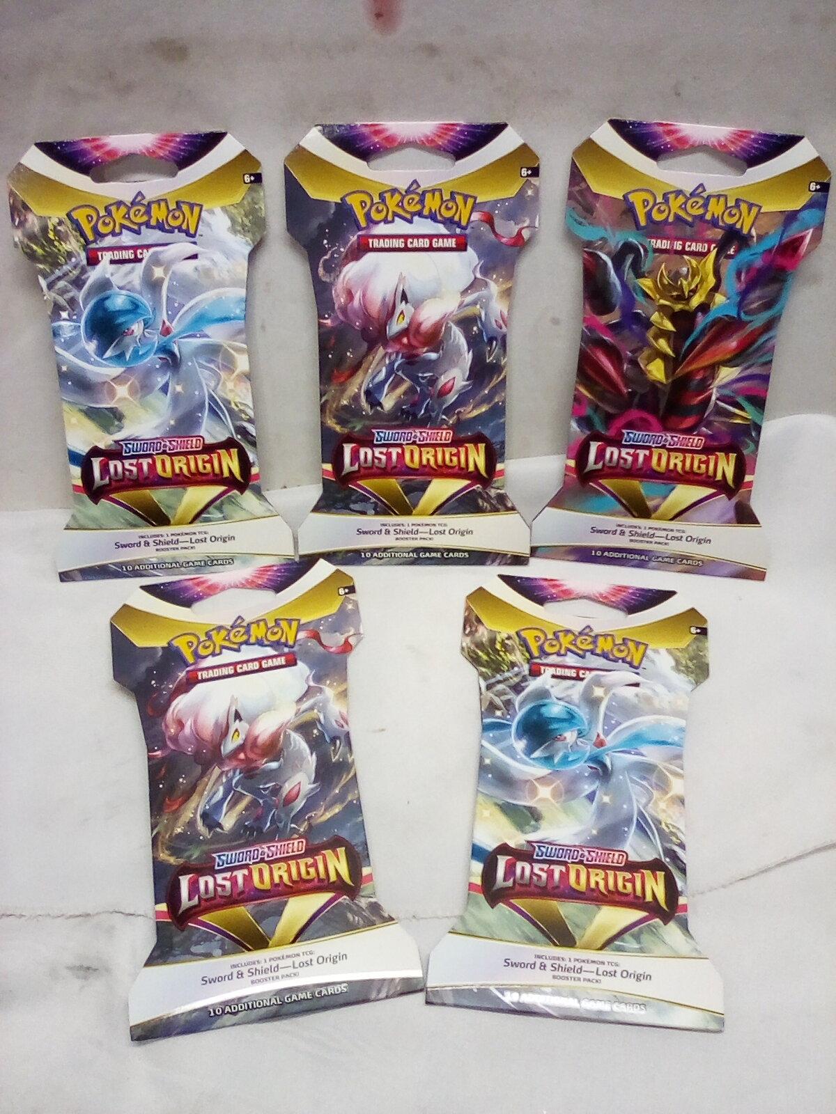 Pokemon Sword & Shield Lost Origin Trading Card Packs. Qty 5.