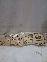 Qty 2 Diy Wooden Truck Halloween Crafts