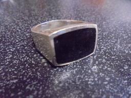 Men's Sterling Silver & Black Onyx Ring