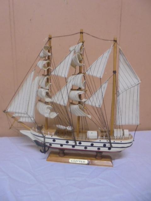 Large Wooden Clipper Sailing Ship