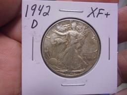1942 D Mint Silver Walking Liberty Half Dollar