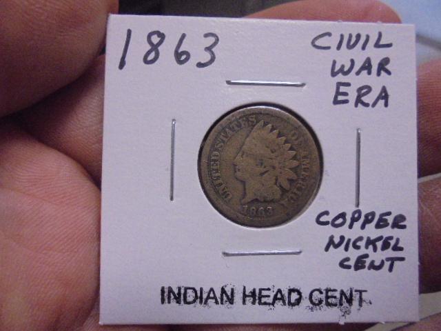 1863 Copper Nickel Indian Head Cent