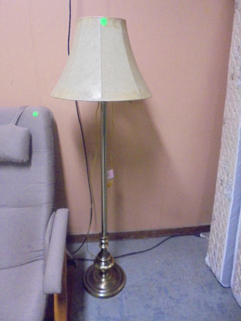 Beautiful Like New Brushed Brass Swing Arm Floor Lamp