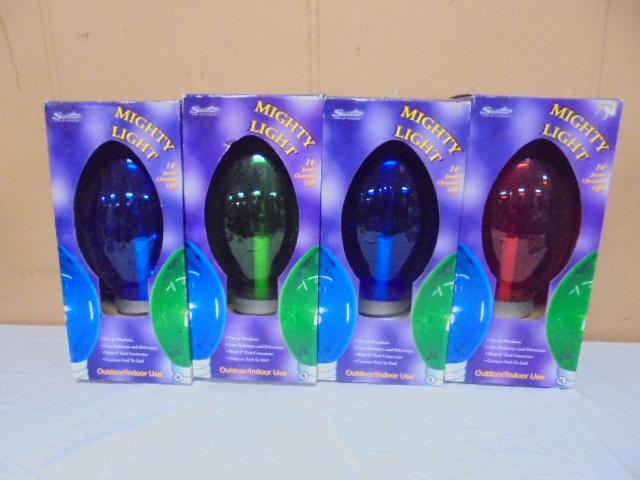 Group of 4 Mighty Light 14in Indoor/Outdoor Christmas Bulbs