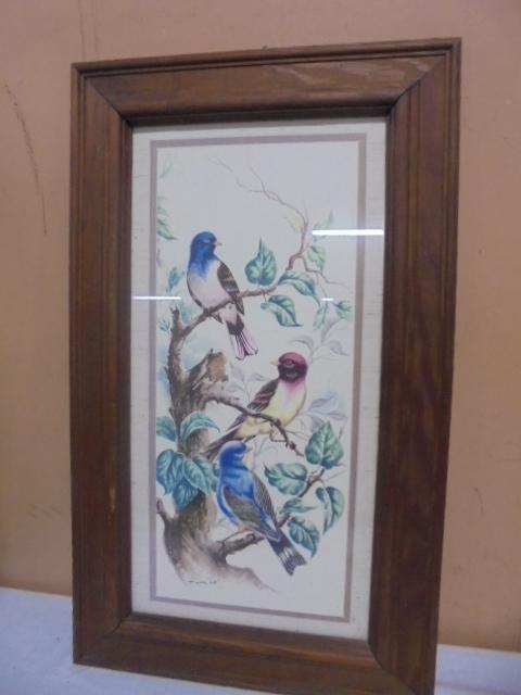 Vintage Framed Bird Picture