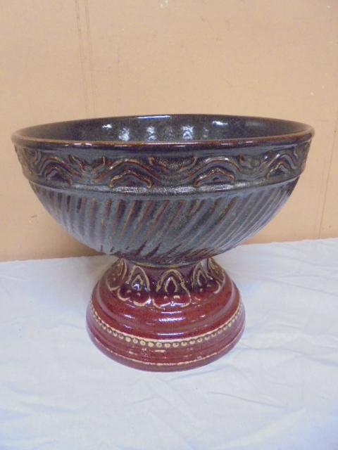 Beautiful Art Pottery Pedistal Bowl