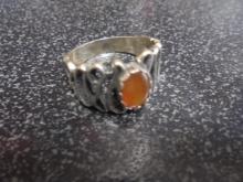 Ladies Sterling Silver & Mexican Opal Ring